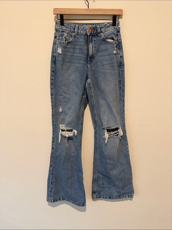 Garage Denim - Garage Distressed Light Blue Flare Jeans